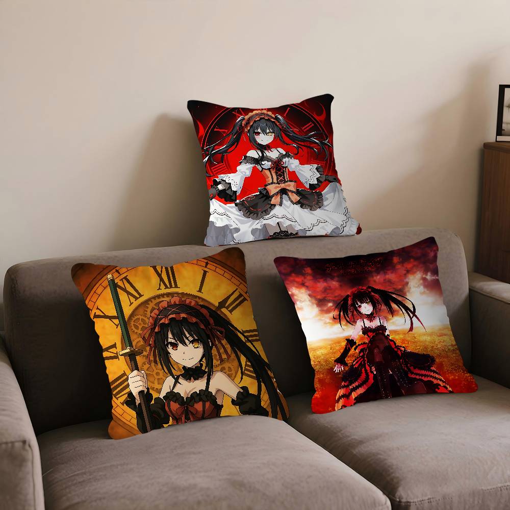 Date A Live Tokisaki-Kurumi Anmie Kuddfodral Bilkastkuddefodral För Soffa Bil Julklapp 40x40cm 45x45cm