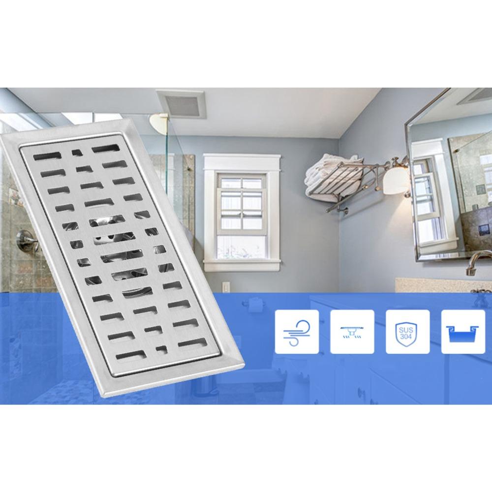 Stainless Steel Floor Drain Rectangle Tile Insert Drain Durable Floor Waste Grate Kitchen