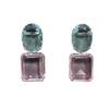 Fashion Light Luxury Geometric Spliced Square Oval Gem Cubic Zircon Earrings Elegant Women Banquet Delicate Party Jewelry Gift