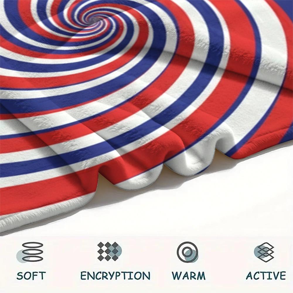 1Pc Illusory Graphics Print Flannel Blanket, High Quality Comfortable for All Seasons, Home Decor, Warmth and Comfort, Perfect for Christmas Gifts W26