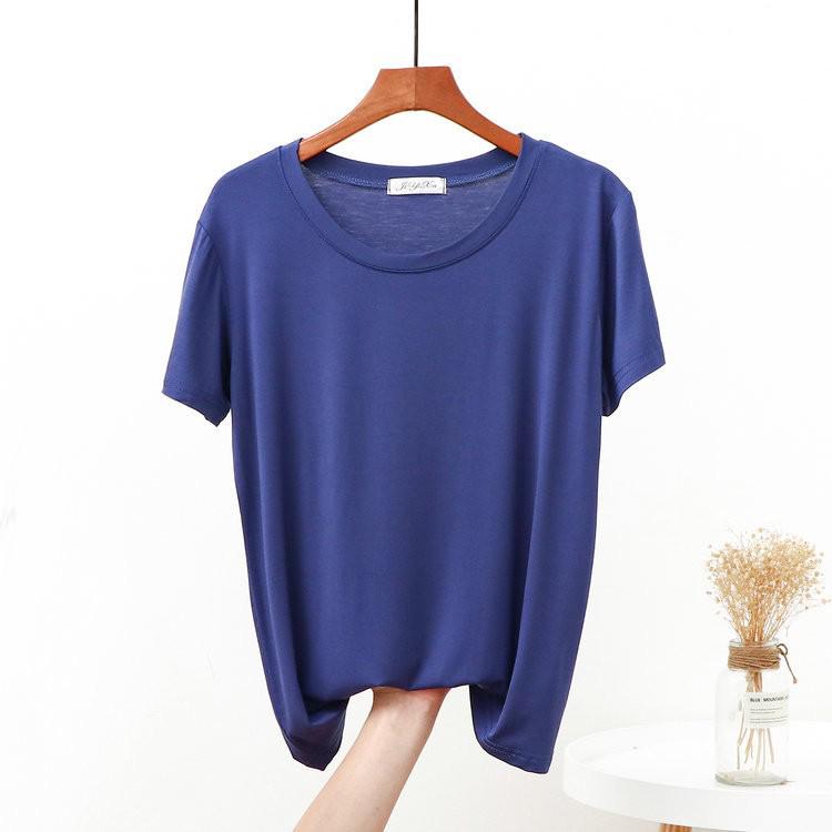 2022 Frühling/Sommer Damen Locker Modal Rundhals Kurzarm T-Shirt