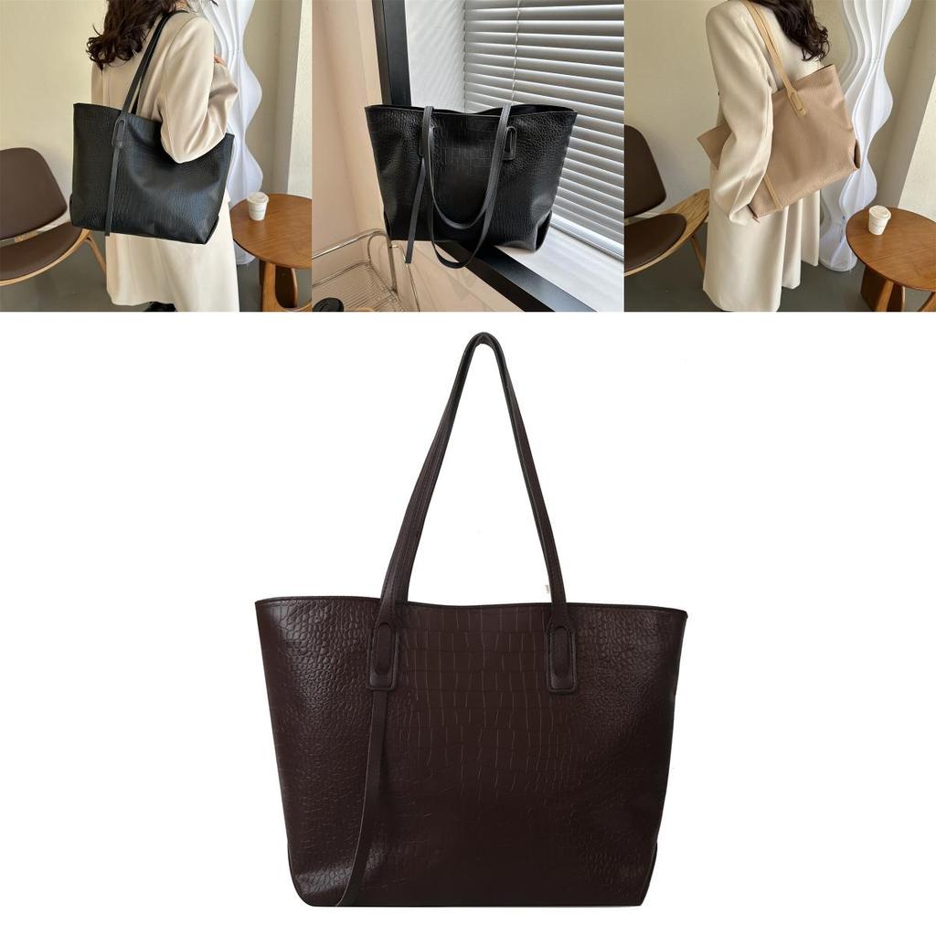 Trendy Fashionable Casual Large Capacity Tote Bag For Women Stylish Design In Black And Brown