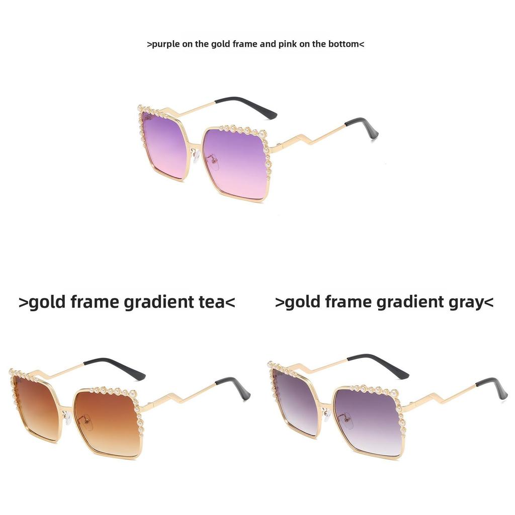 Fashion Pearl Sunglasses With Uv400 Protection For Outdoor Travel And Parties