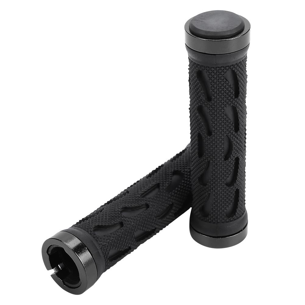 1Pair Hollow Anti Slip Rubber Road Mountain Bike Bicycle Handlebar Lock On Grips(Black)