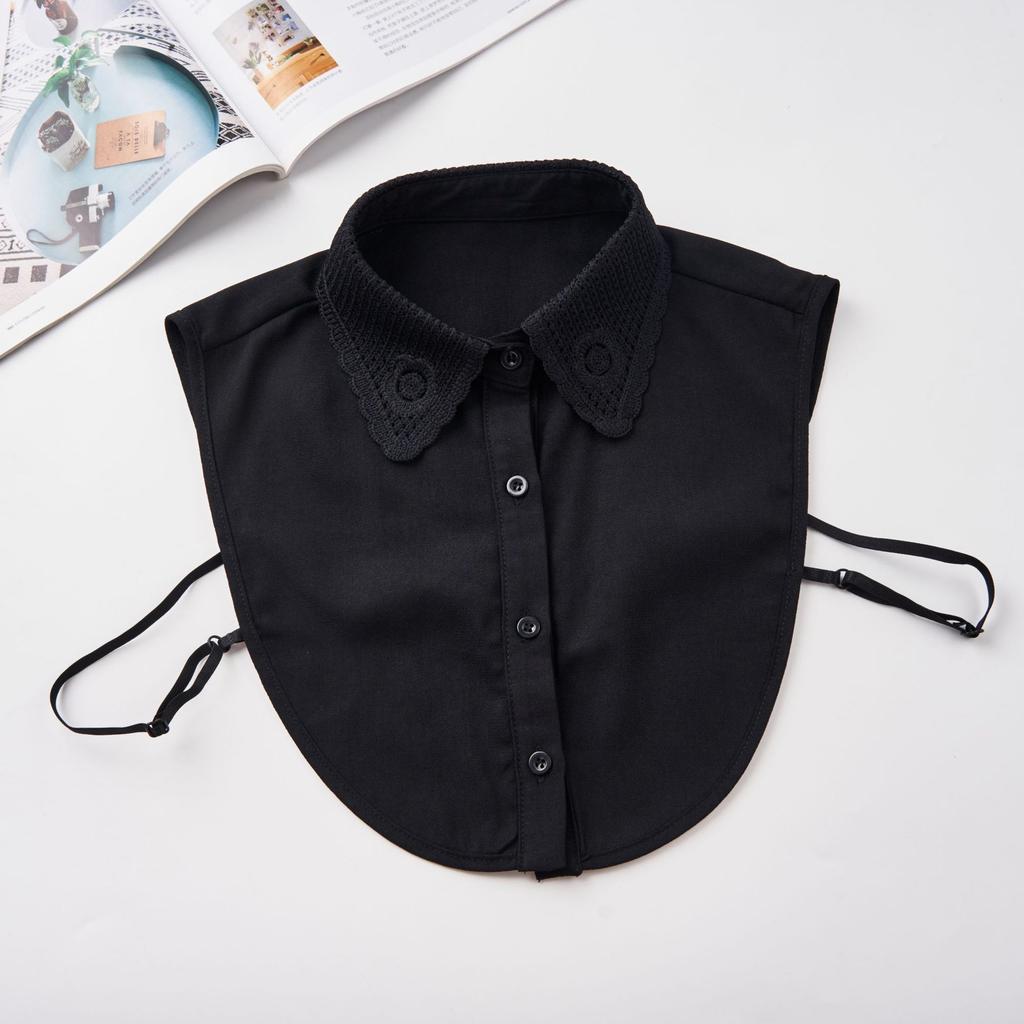 New Hollow Fake Collars for Woman Removable Shirt Detachable Collar Business Sweater White Lace Lapel False Collar Casual