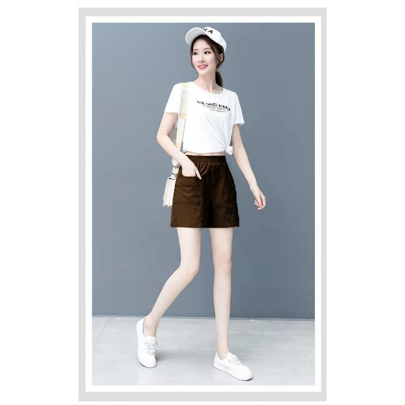 Summer Shorts Women's High Waist Wide Leg Pants Thin Loose Fifth Pants Ins Fashion Leisure Sports Commute