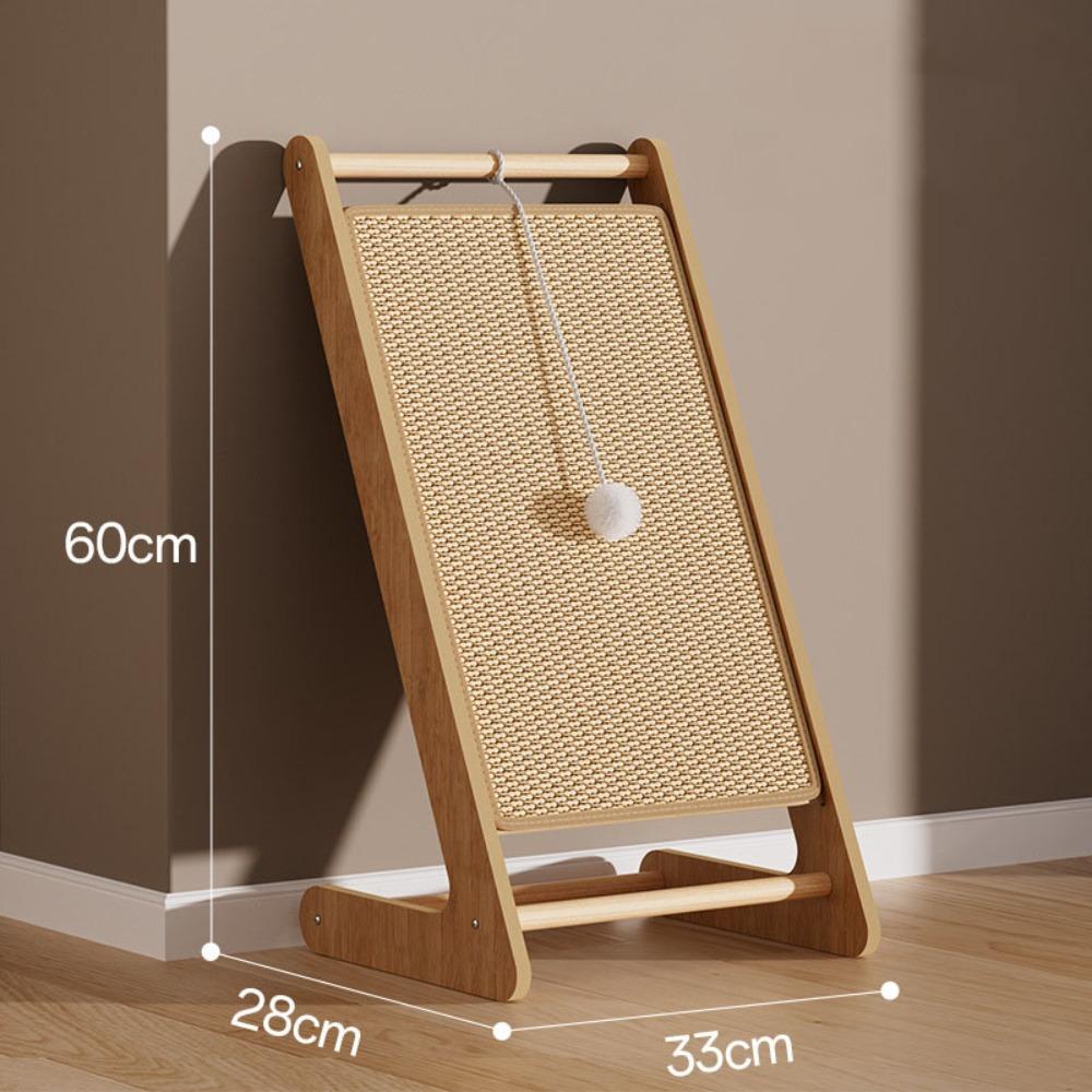 Wooden Pet Cat Scratching Board Hemp Rope Cat Scratcher Mat Durable Cat Scratching Post  Pet Cat