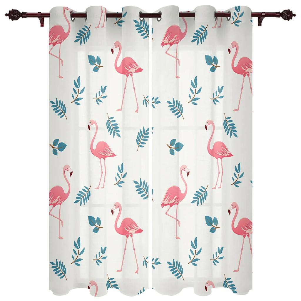 Fashion Flamingo Tropical Flower High Blackout Curtains Various Animal Pattern Style Shade Drape Home Kitchen Clackout Curtain