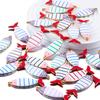 2pcs 6pcs Stainless Steel Enamel Stripe Fish Red Fish  Tail Charms Animal Pendant Base for DIY Earring Necklace Jewelry Findings