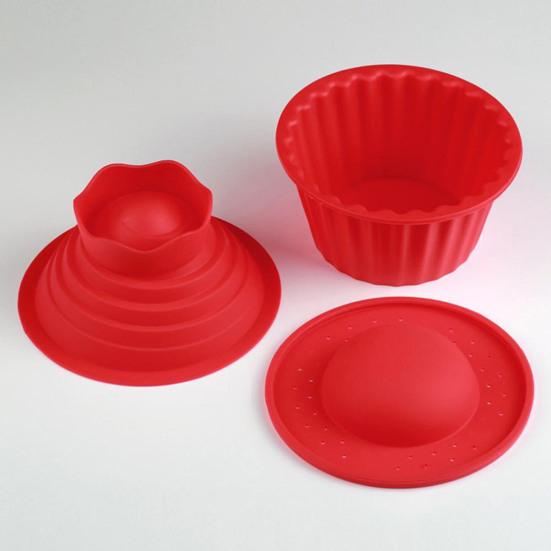 3 stk/sett Kakeformer Non-stick Enkel utforming Myk tekstur Rivebestandig baking Silikon Big Top Giant Cupcake Fondantformer Kakebakeverktøy