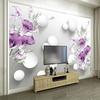 Modern Wallpaper 3d Stereo Relief Purple Calla Lily Flower Mural Living Room Bedroom Home Decor Wall Mural Fresco