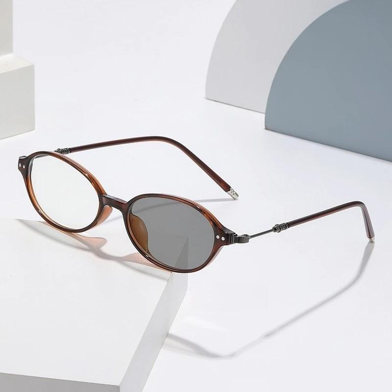 

Women s INS Style Photochromic Eye Glasses Men Women Myopia Eyeglasses Stylish Small Frame Oval Turn Grey Near Sight Eyewear 0