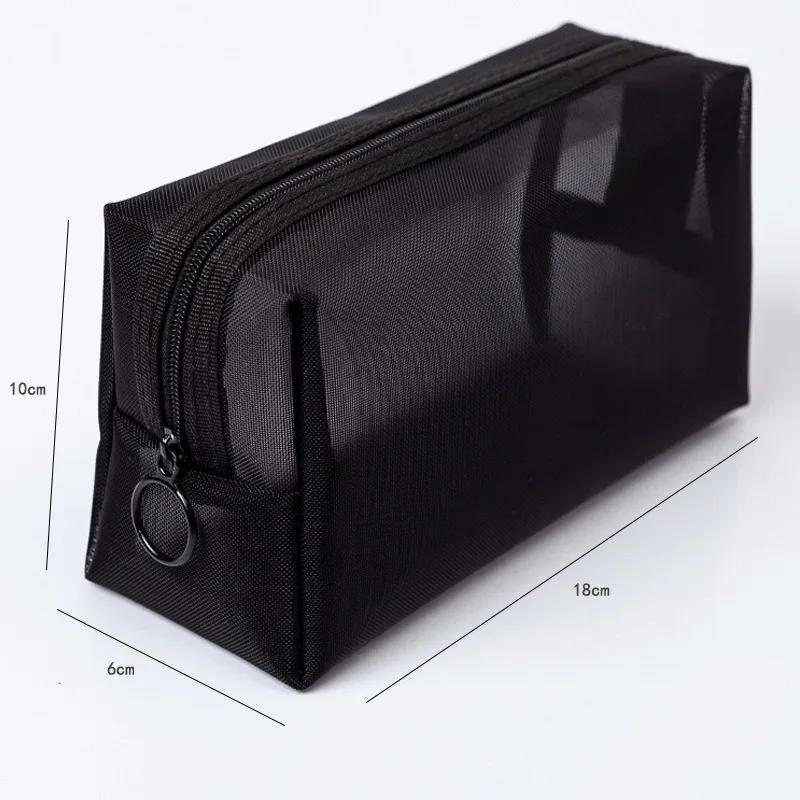Mesh Transparent Makeup Organizer Storage Pouch Casual Zipper Toiletry Wash Bags Make Up Case Women Travel Cosmetic Bag
