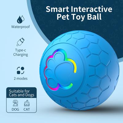 OUZEY Intelligenter Hundeball für Haustiere, Elektrisches intelligentes Spielzeug, Fernbedienung, Hüpfball, Bissfest, Hundetrainingsspielzeug, Interaktiv für Haustiere