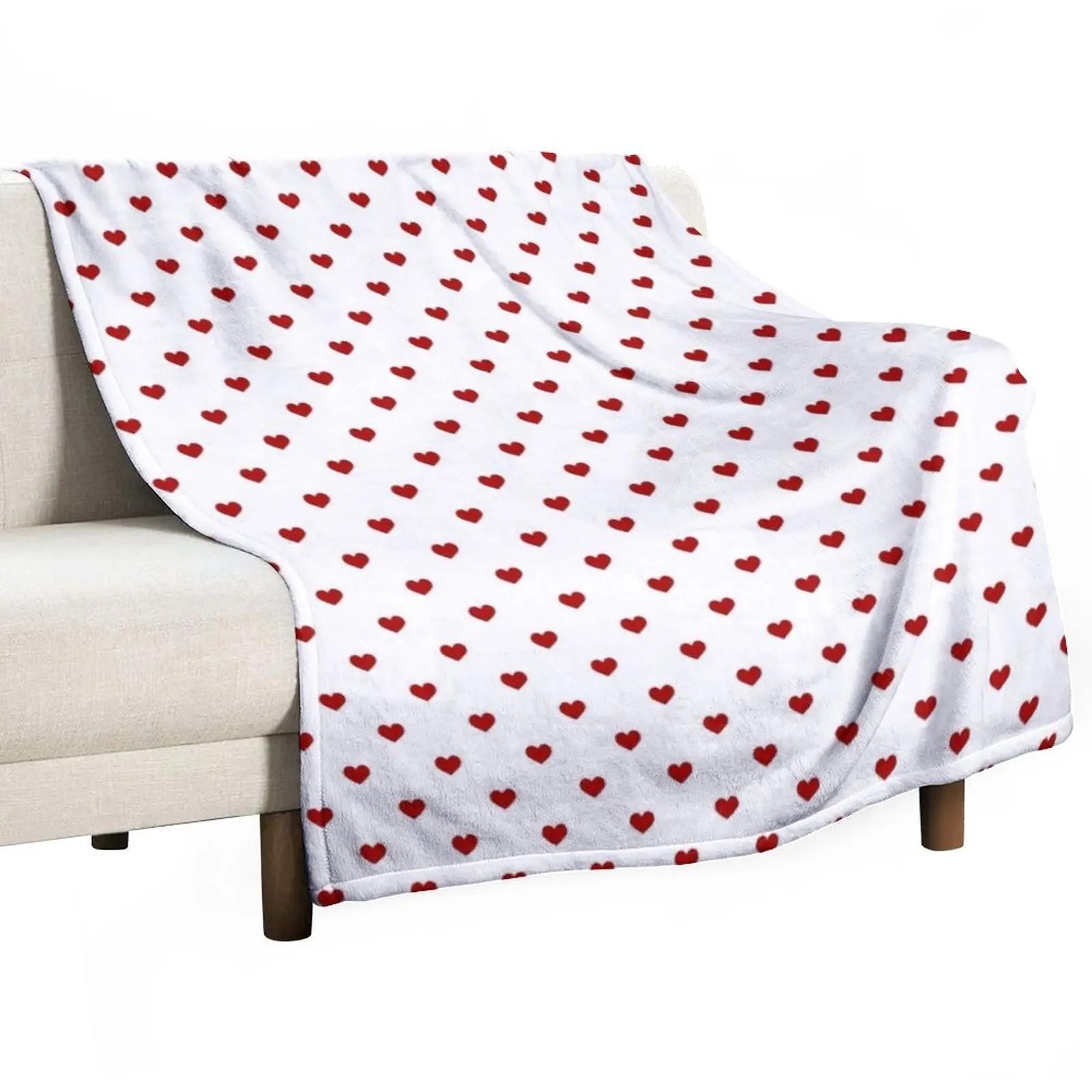 Shunika Chen Unisex Red Small Hearts Throw Blanket Custom Blanket Stuffed Blankets Luxury Blanket Fluffy Soft Blankets
