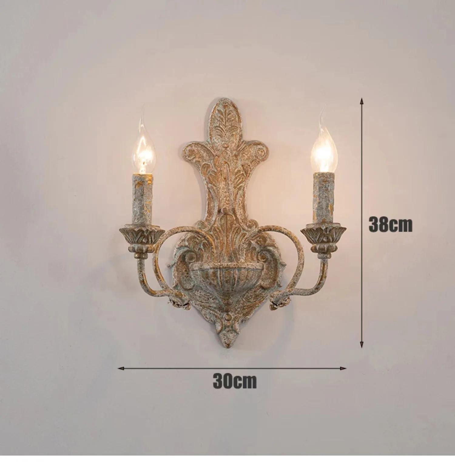 Французский старинный железный двухсторонний настенный светильник, американская ретро-лампа для спальни, прикроватная лампа, украшение коридора, лампа для гостиной