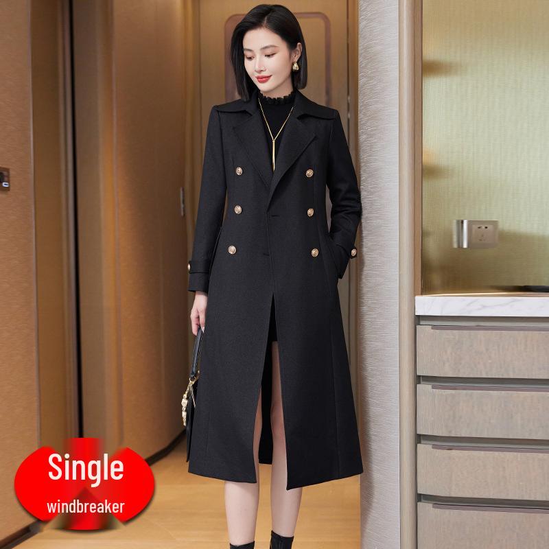 

2025 Женский Высококлассный Стильный Длинный Тренч - Элегантная и Подчеркивающая Фигуру Рабочая Одежда XL