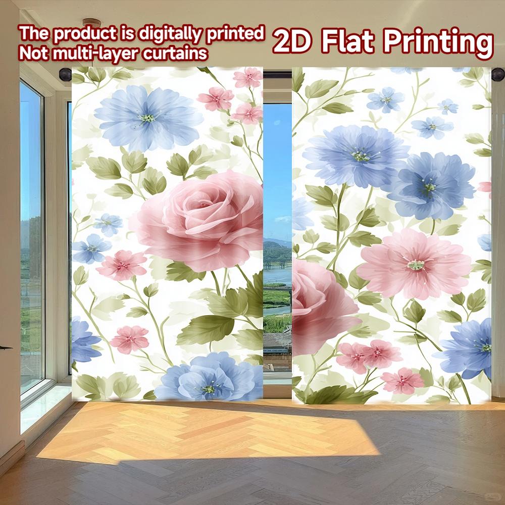 

Light Filtering Flat Printing Curtains Without Rod Floral Tablecloth Design Saint Patrick Is Day Holiday Semi Curtain Set Of 2 Made Polyester Washable W100*H70(CM)-Grommet top&1PCS