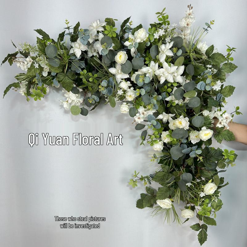 Triangular Silk Flower Wedding Arch Arrangement for Reception Background