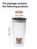 WORTHBUY Cute Bear Plastic Water Cup Large Capacity Water Bottle Travel Leak-proof Tumbler With Lid Portable Milk Coffee Cups