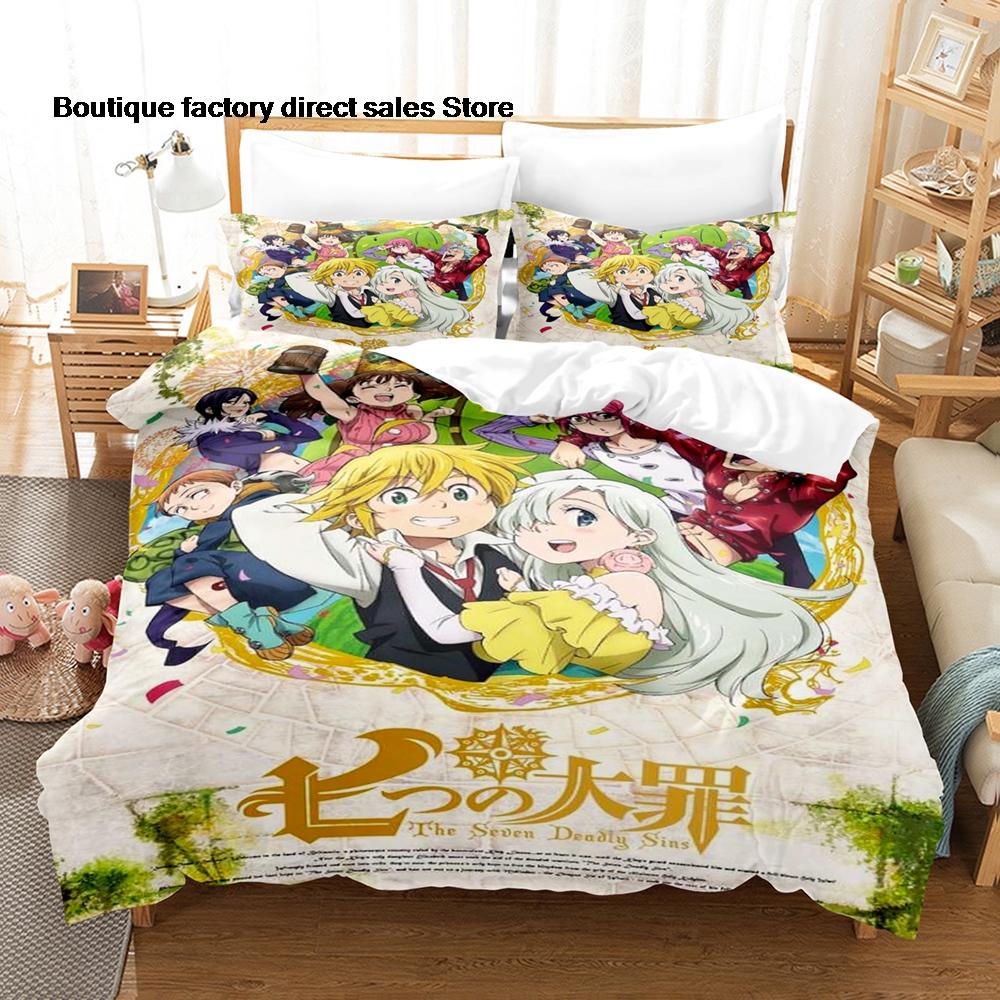 The Seven Deadly Sins Bedding Set 3D Printed Duvet Cover Pillowcase For Otaku Bedroom Home Textile Twin Full Queen King Size