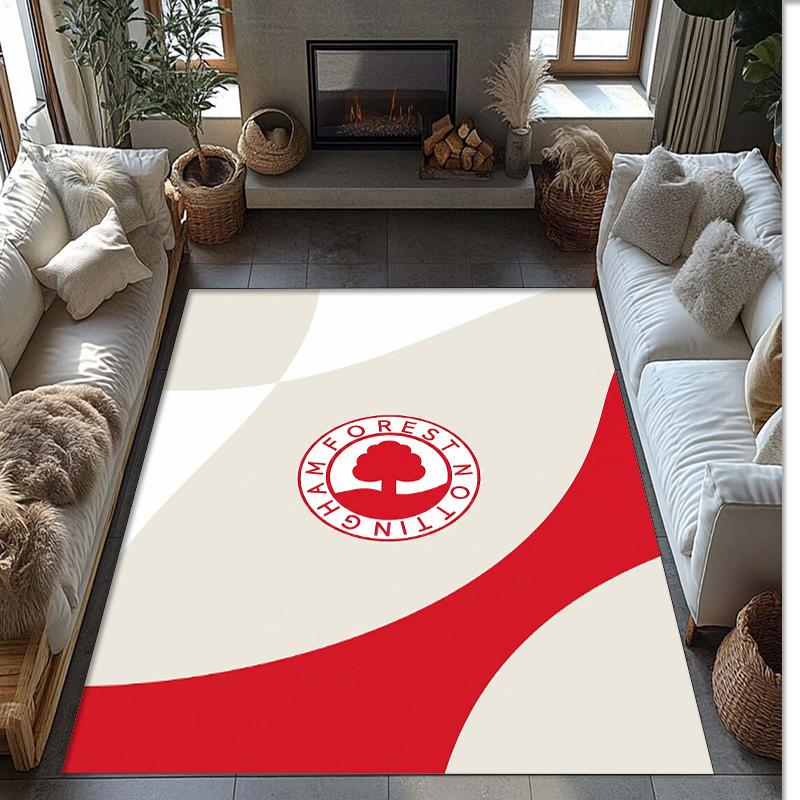 Tappeto in Velluto di Cristallo con Stampa Calcio Nottingham Forest, Comodo Assorbente d'Acqua Antiscivolo Tappeto per Pavimenti Interni