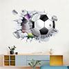 Adesivos de Parede de Futebol 3D, Poster de Papel de Parede Bola de Futebol Autocolante, Decalques de Parede Bola Esportiva Rompendo para Quarto de Meninos Sala de Jogos