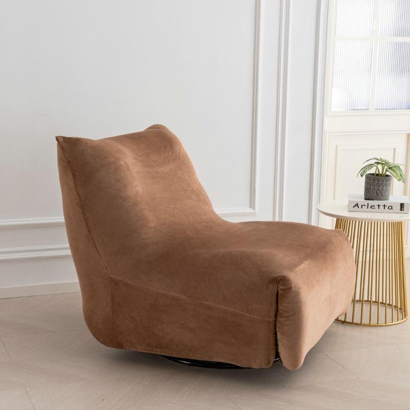 Velvet Single Seated Fireside Chair Cover with Elastic Bottom Stretch Armless Lounge Chaise Slipcover Removable Furniture Cover
