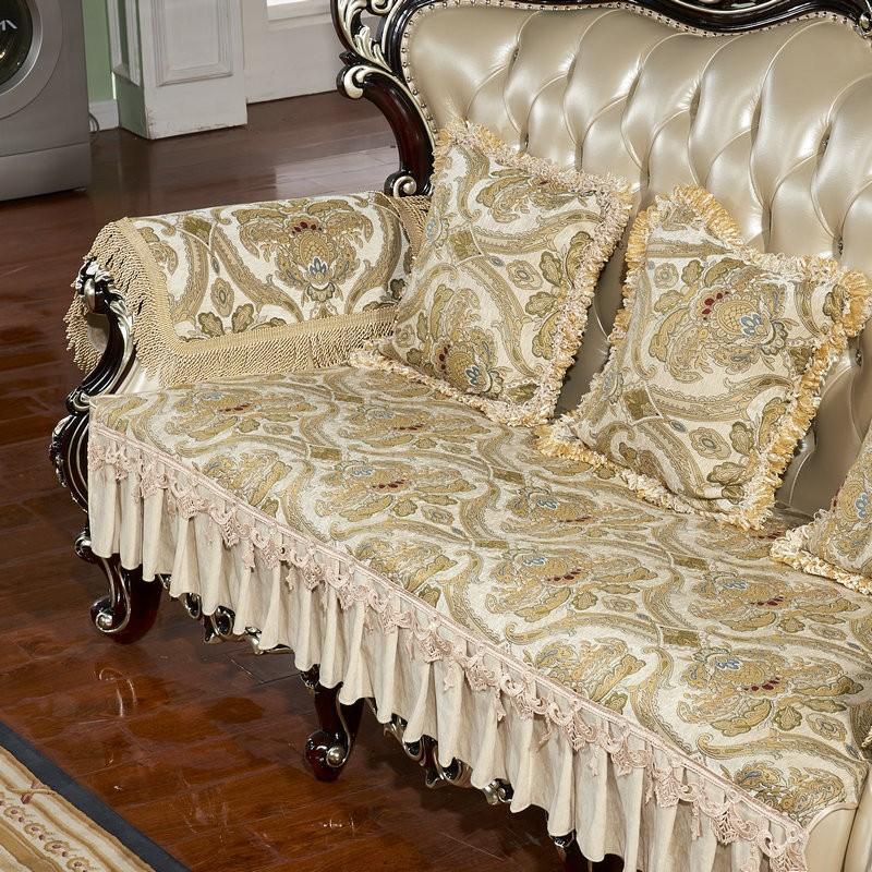 Obalok Folds, Sofa Cushion Seat Cushion European And American Brown And Red Leather Sofa Cover Four Seasons 5