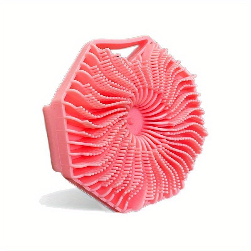 

1 шт. Мягкая силиконовая отшелушивающая щетка для умывания, ручная чистка тела, скраб для душа, нежная массажная щетка для ванны для мужчин и женщин розовый