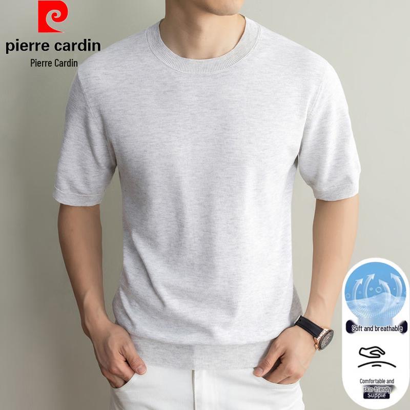 Pierre Cardin Men s Old Money Style Knitted Round Neck Short Sleeve T-Shirt 2XL