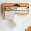 Wall Mounted Tin Foil Cutter Bamboo Wrap Dispenser Fresh Bag Cutting Holder  Restaurants