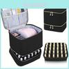 Portable Double Layer Makeup Bag With High Capacity For Travel And Storage