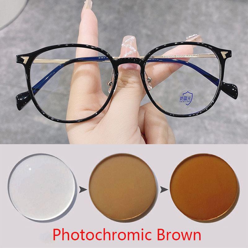 Round Myopia Glasses Metal Frame Prescription Spectacles Myopia -0.5 To -6.0 , Hyperopia +0.5 to +6.0