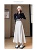 Damen High-Waist Plissee-Midi-Rock mit Gürtel - Elegant A-Linie für Frühling & Herbst