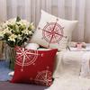 Nautical Compass Print Throw Pillow Cover, Vintage Style Cushion Case for Home Decor