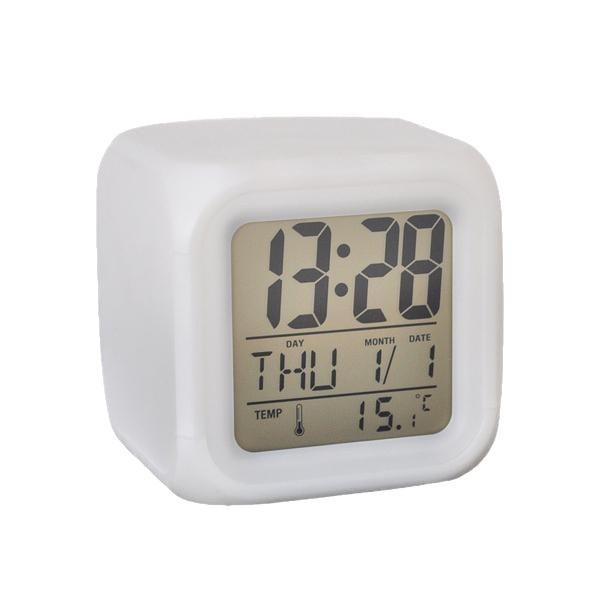 Seven-Color LED Voice-Activated Alarm Clock with Night Light