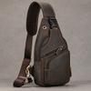 Borsa a petto in pelle Crazy Horse da uomo Casual Retro Inclinata Crossover Baotou Borsa a tracolla in pelle stratificata per pendolarismo Tempo libero all'aperto