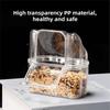 Leak Proof Bird Cage Feeder Cup Clear Plastic Parakeet Feeder Compact Hanging Food Bowl  Bird Cage