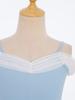 Girls Ballet Gymnastics Performance Leotard Butterfly Back Design Ruched Mesh Collar Spaghetti Straps Dancewear