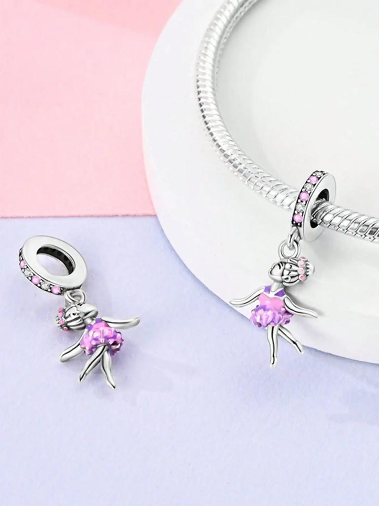 Charm Copper Colors Pink Heart Basketball Bead For Original Bracelet Diy Beads Charms Jewellery Making Gift For Women Styfne