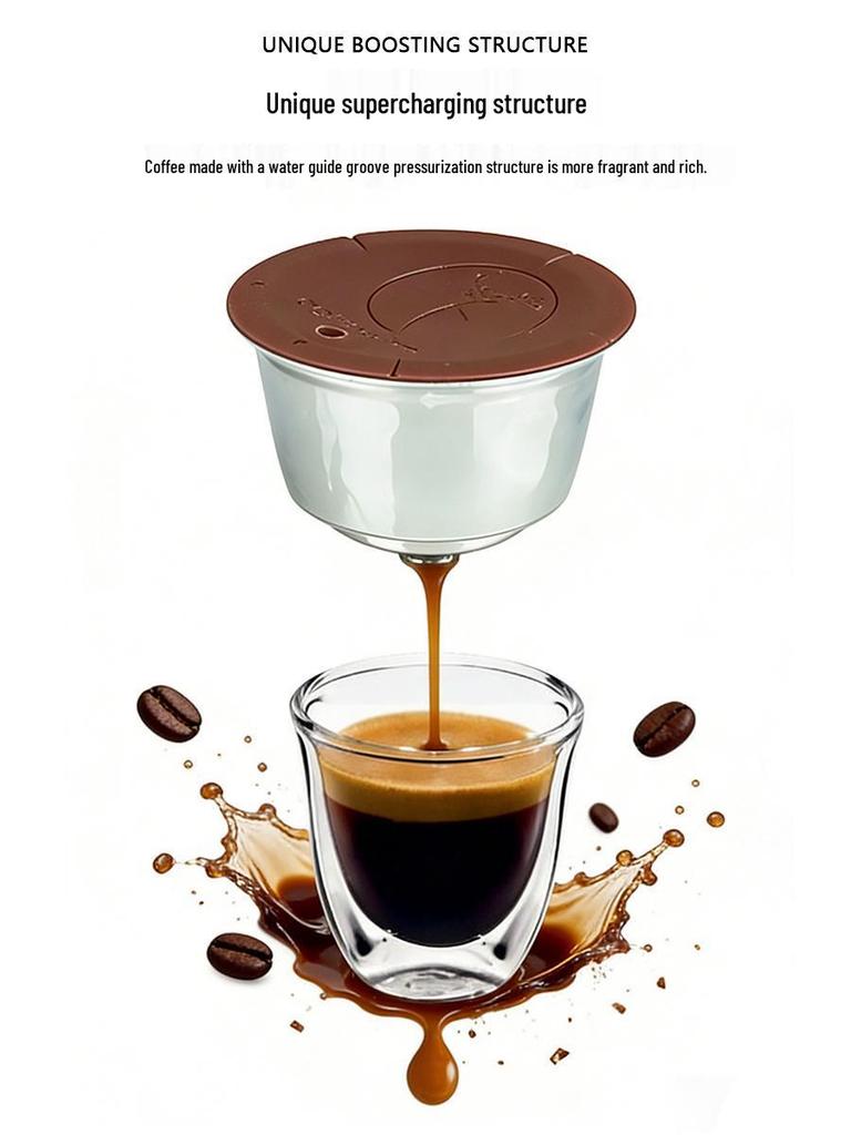 Dual-Use Stainless Steel Coffee Capsule for Nespresso DOLCEGUSTO: Compatible with Coffee and Milk Foam