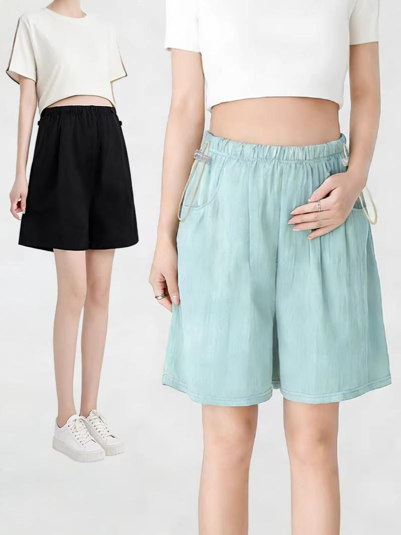 

Summer Maternity Shorts: Lightweight, Loose-Fit, Plus Size Pants for Pregnancy 2XL (150-180 jin) синій