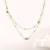 IFYOUOO Stainless Steel Multilayer 2in1 Eye Pendant Necklace For Women New Girls Clavicle Chains Jewelry Holiday Gifts