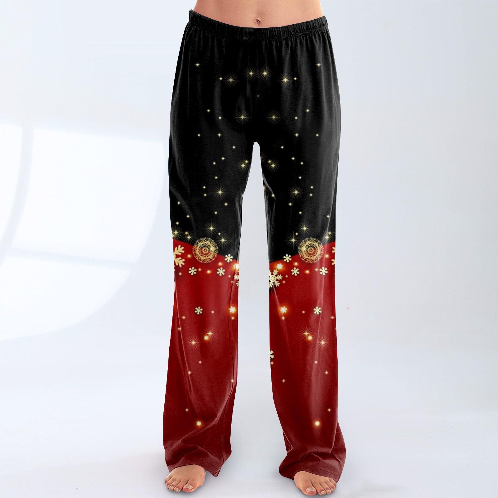 

Женские модные рождественские принтованные брюки плюшевые повседневные брюки XL