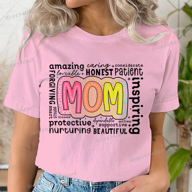 Retro Mutter Mode Lässige Oberteile Geschenk für Mama Lustige T-Shirts Muttertag Klassische Oberteile Mom Life Aufgedrucktes T-Shirt Damenbekleidung