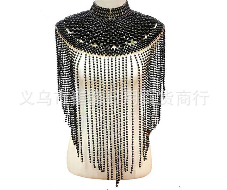 Pearl Shawl Necklaces Women 2021 Fashion Pearl Top Bra Chain Punk Sexy Pearl Body Chain Jewelry Wedding Dress Accessories