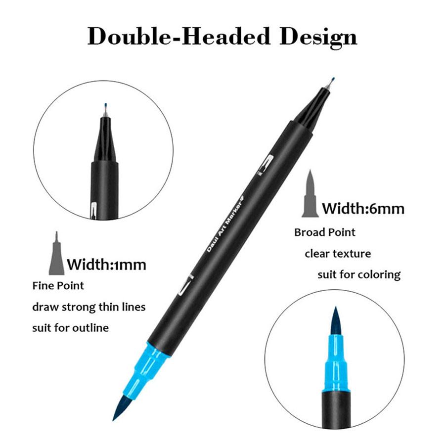 60/120 Colors Dual Tip Brush Pens Watercolor Art Markers Set – Fineliner & Brush for Adult Coloring Drawing Sketching Calligraphy