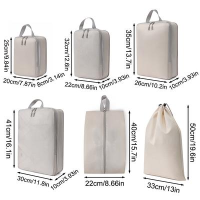 6pcs Compressed Travel Storage Bag Set Digital Toiletries And Cosmetics Storage Bag Shoes Luggage Clothing Travel Storage Bag