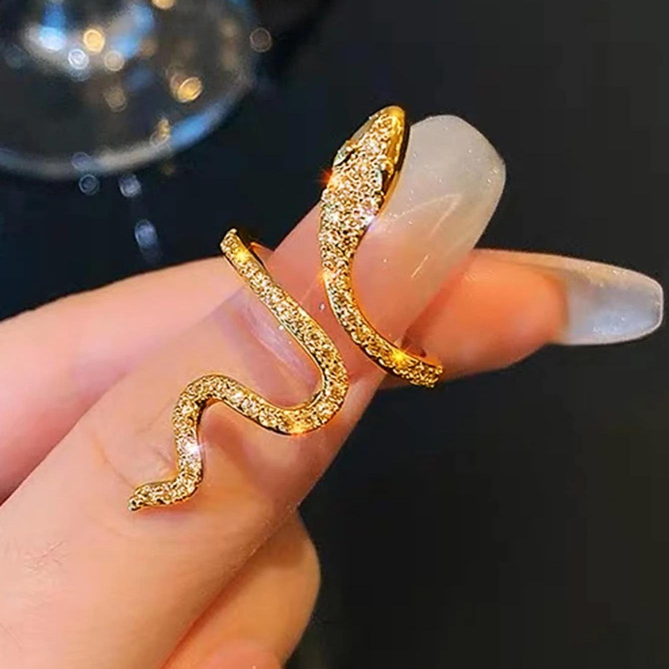 Explosive winding snake opening adjustable ring cold wind fashion personality niche design feeling index finger ring Adjustable opening